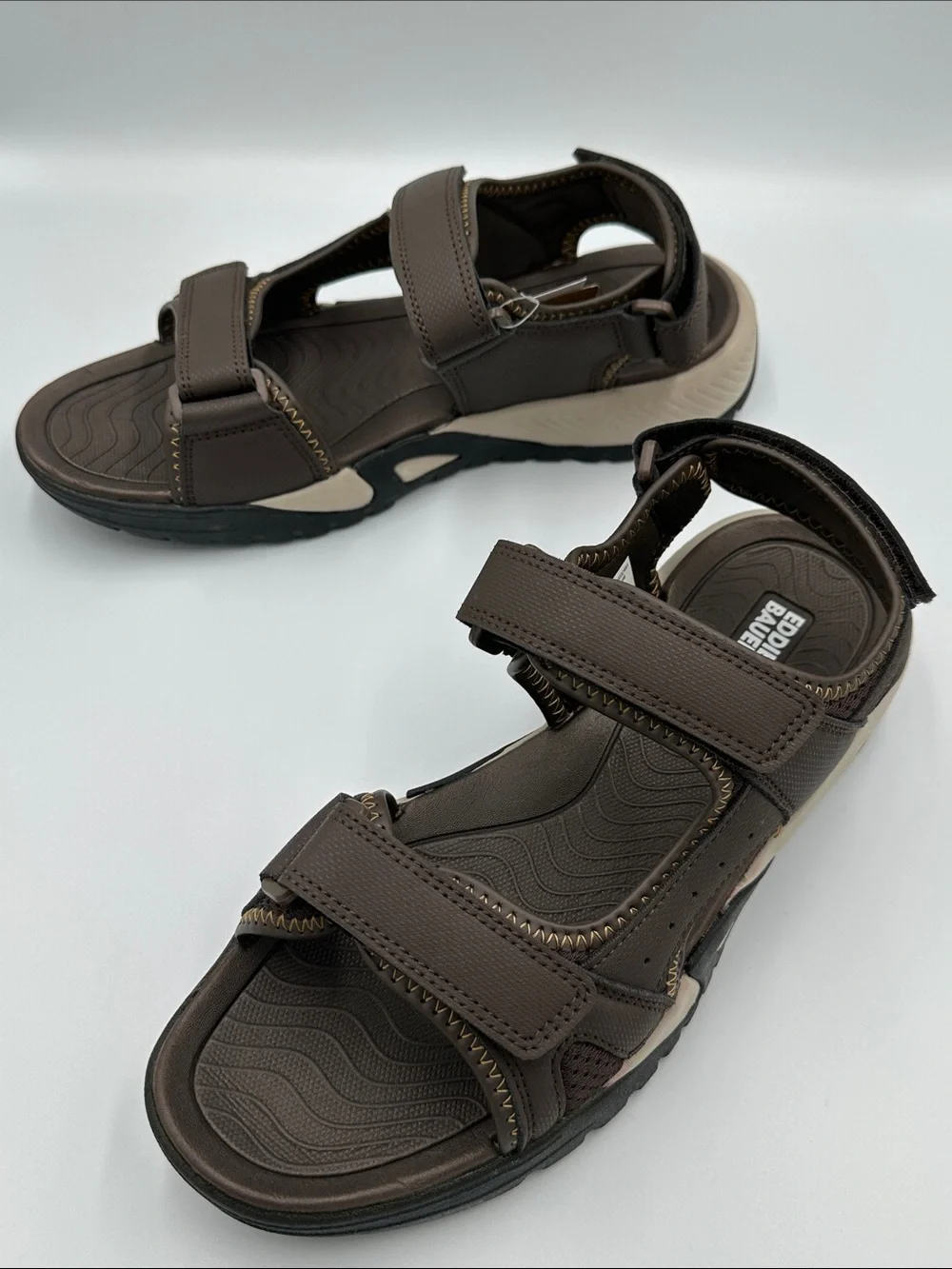 NWT Eddie Bauer Anchor Brown Sport Sandals Men’s Size 10M Comfort Outdoor Hiking